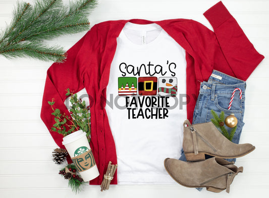 Santa's Favorite Teacher Sublimation print