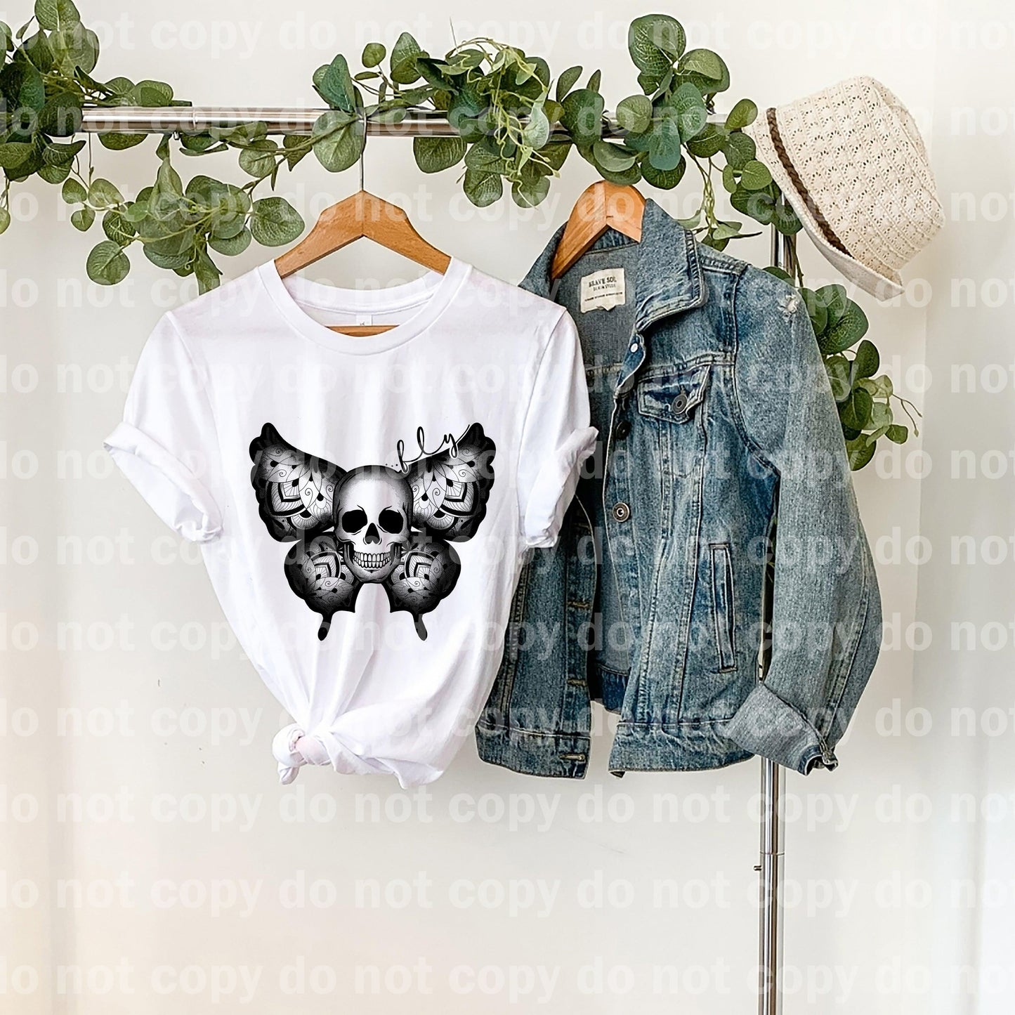 Fly Butterfly Skull Sublimation print