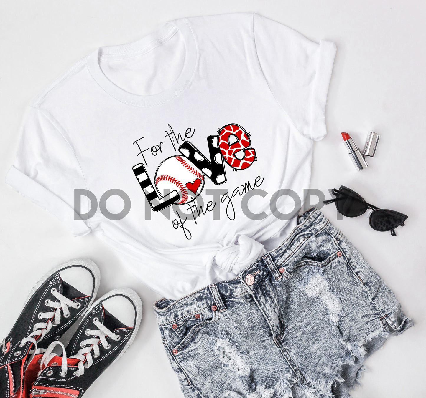 For The Love Of The Game Baseball Black And Red Sublimation print