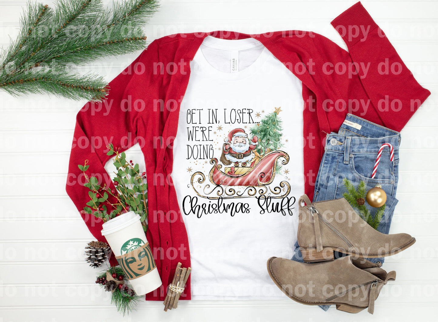 Get in Loser estaban haciendo cosas navideñas Santa Sleigh Dream Print o Sublimation Print