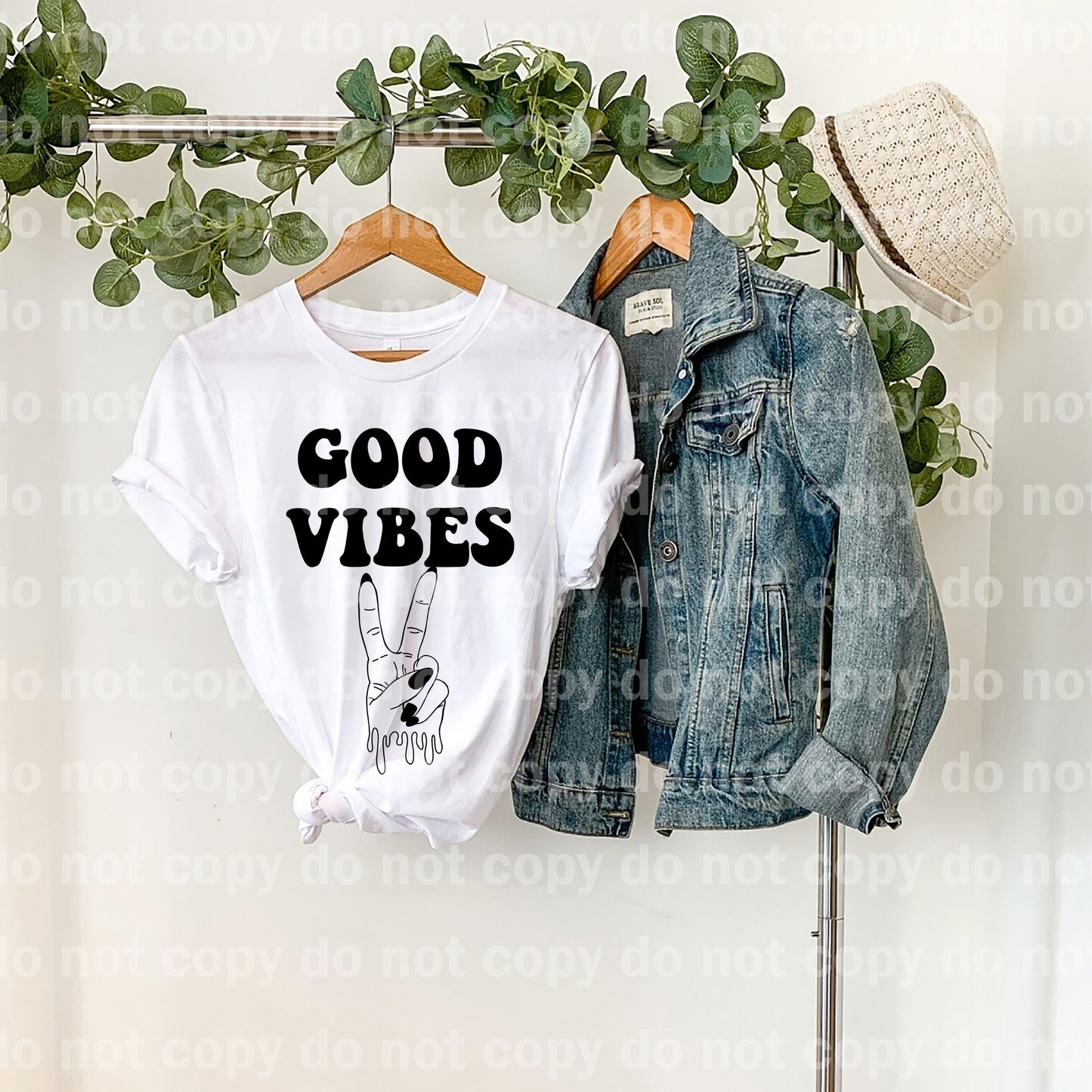 Impresión de sublimación de manos de paz Good Vibes