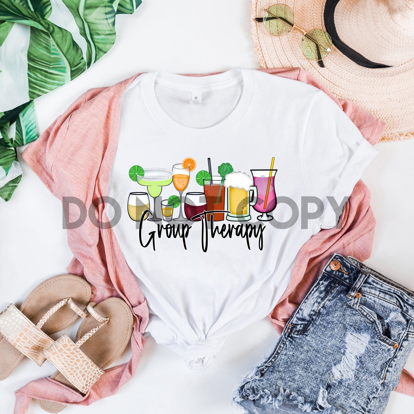 Group Therapy Summer Drinks Wine Beer Whiskey Liquor Dream Print or Sublimation Print