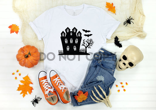 Haunted House Black Sublimation Print