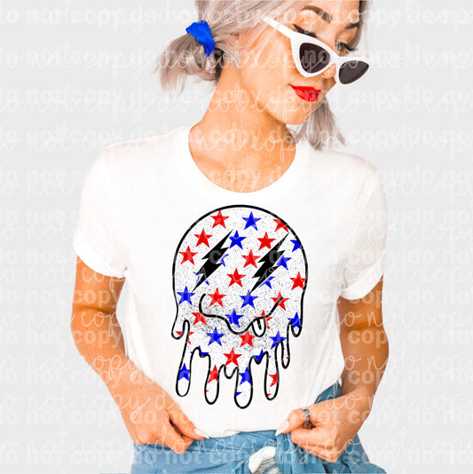 Patriotic Drippy Smile Dream Print or Sublimation Print