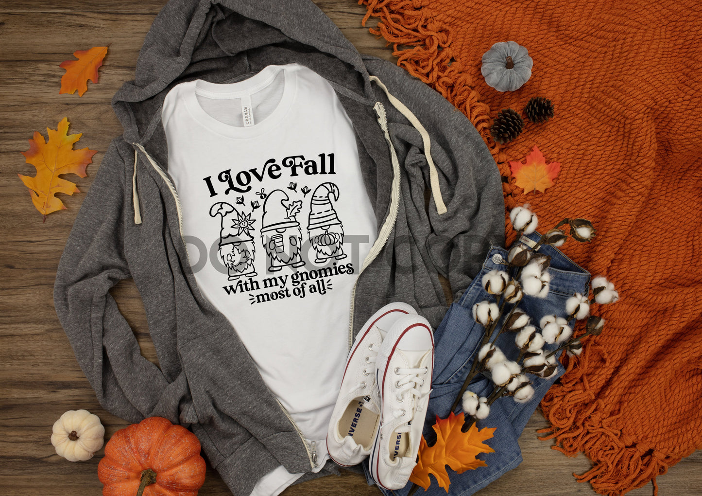 I love Fall with my Gnomies most of all Sublimation print