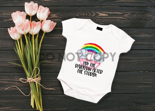 I'm The Rainbow After The Storm Pink Umbrella Elephants Sublimation print