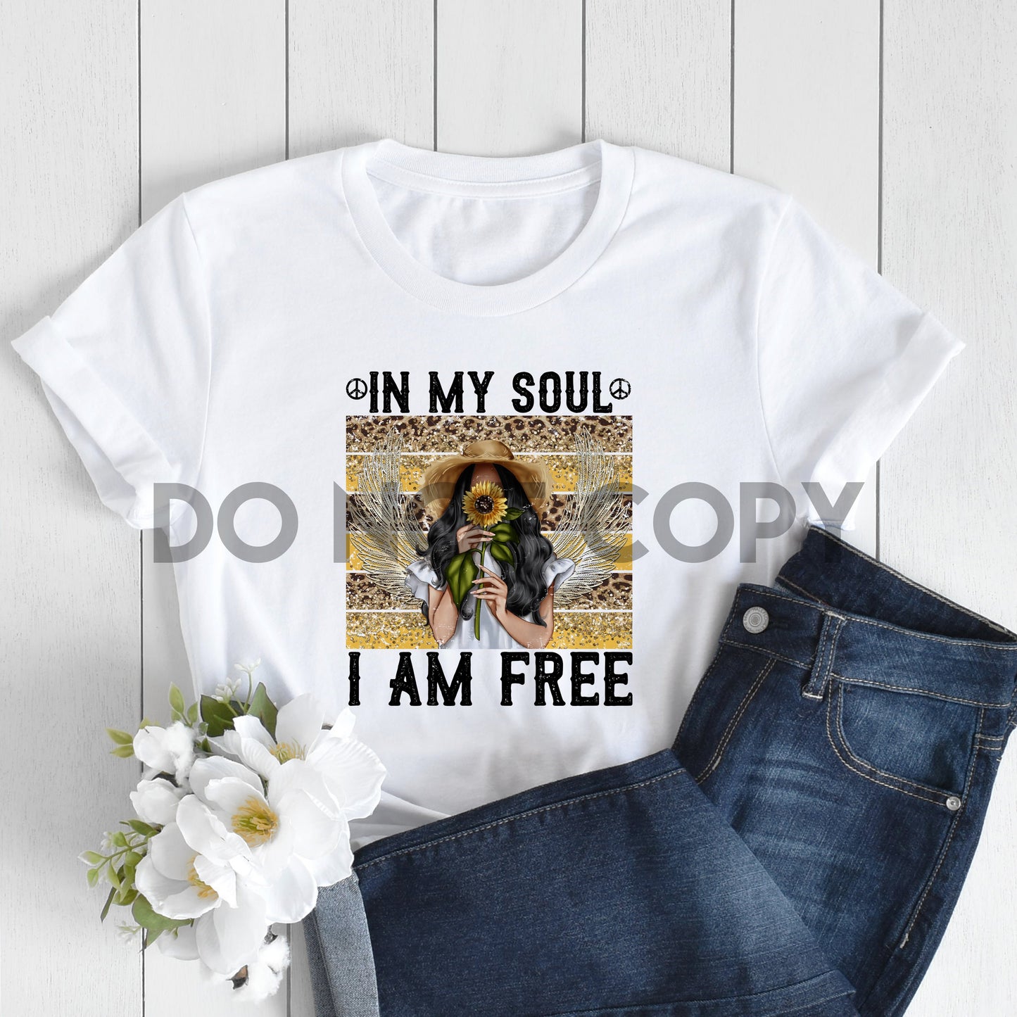 In my Soul I'm Free Girl Black Hair Sublimation print