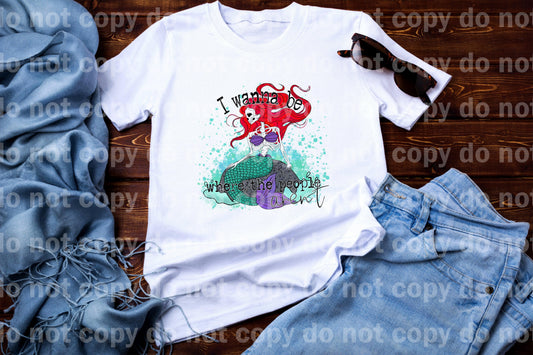 I Wanna Be Where The People Aren't Mermaid Skull Sublimation print