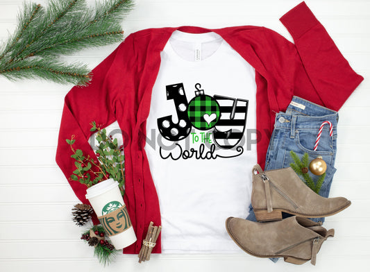 Joy To The World Green and Black Sublimation Print