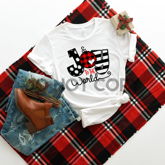 Joy To The World Red and Black Sublimation Print