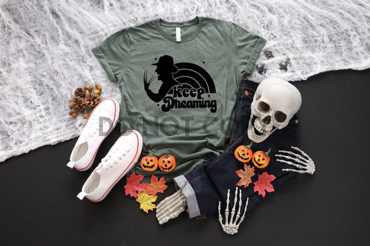 Keep Dreaming Freddy BLACK INK transferencia de serigrafía de un color 