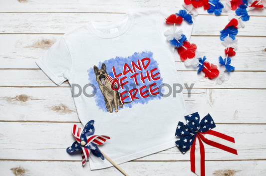 Land Of The Free Dog Sublimation print