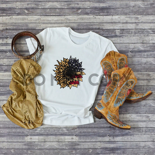 Leopard USA Sunflower Sublimation print