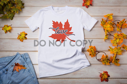 Love Fall Leaf Sublimation print