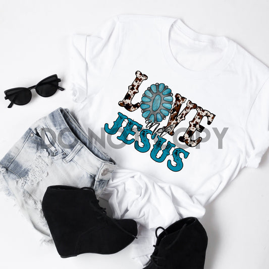 Love And Jesus Cowhide Sublimation Print