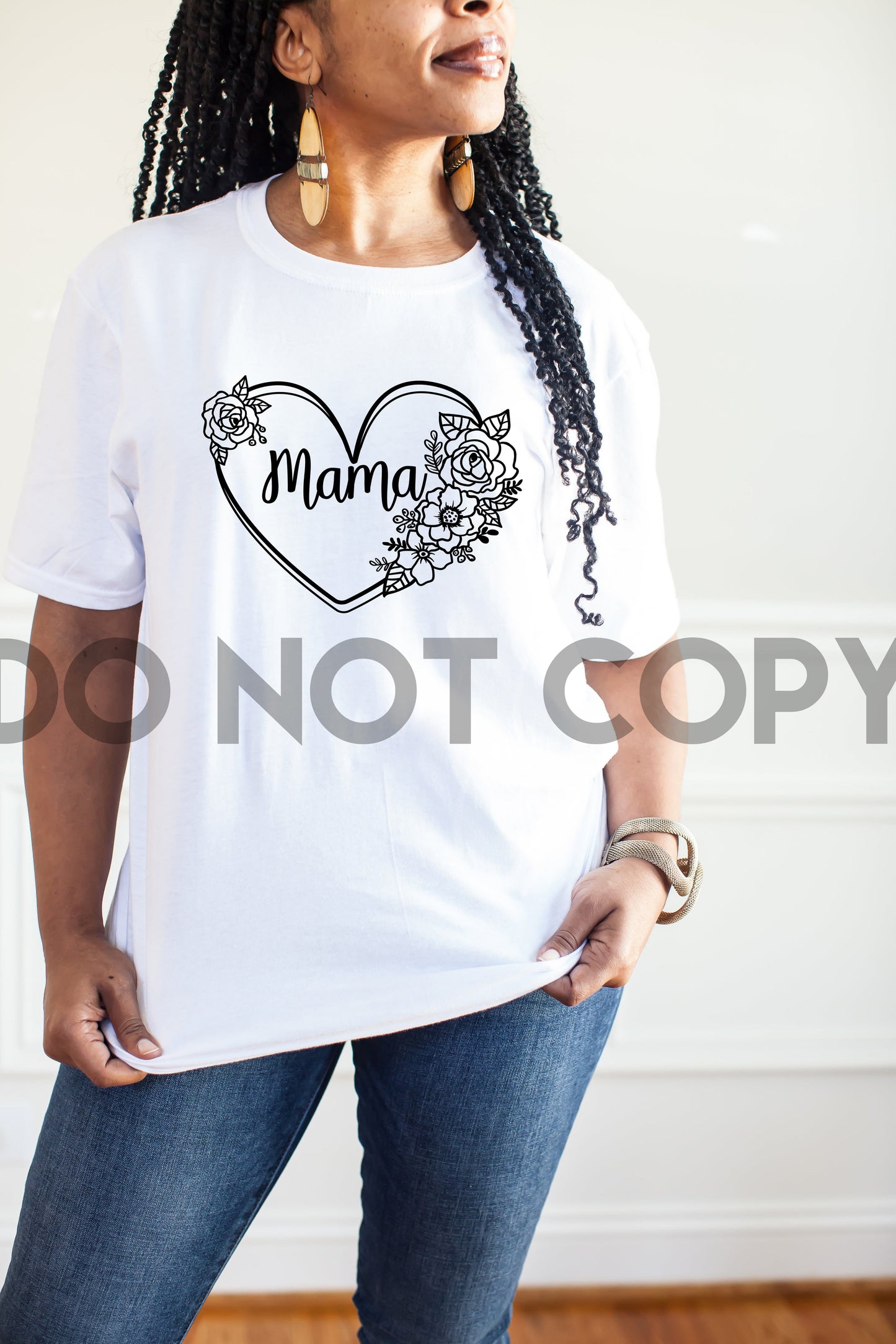 Mama Heart Floral Sublimation Print