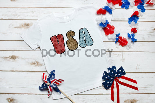 USA Doodle Sublimation print