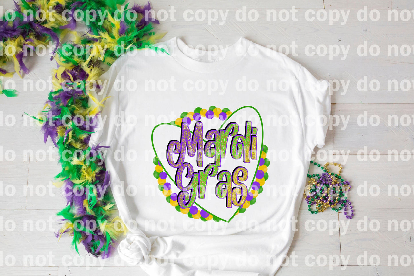 Mardi Gras Heart Beads Dream Print or Sublimation Print