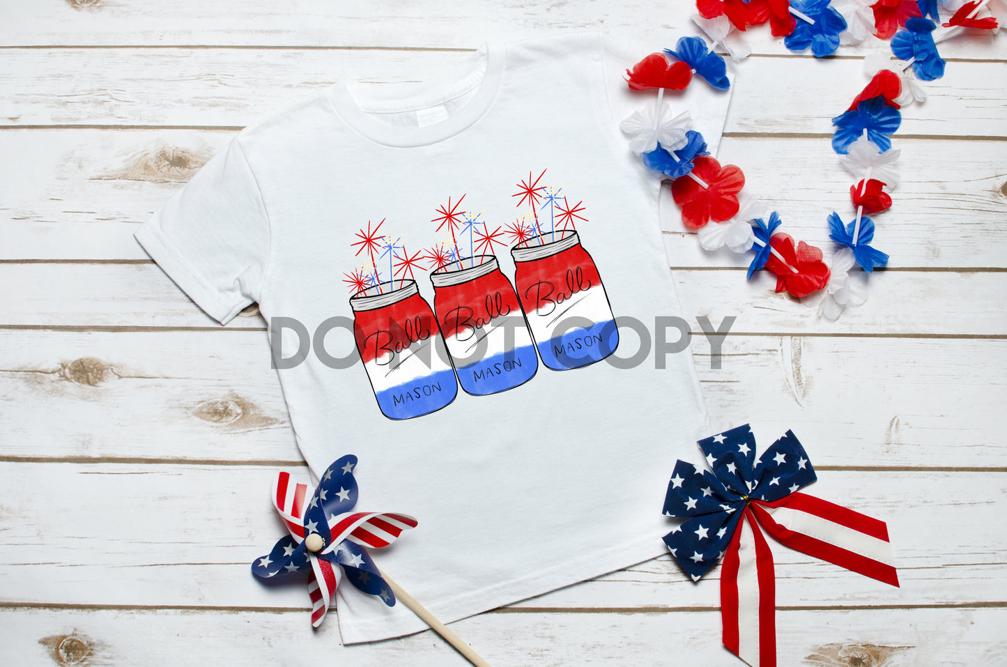 Fourth of July Mason Jars Sublimation print