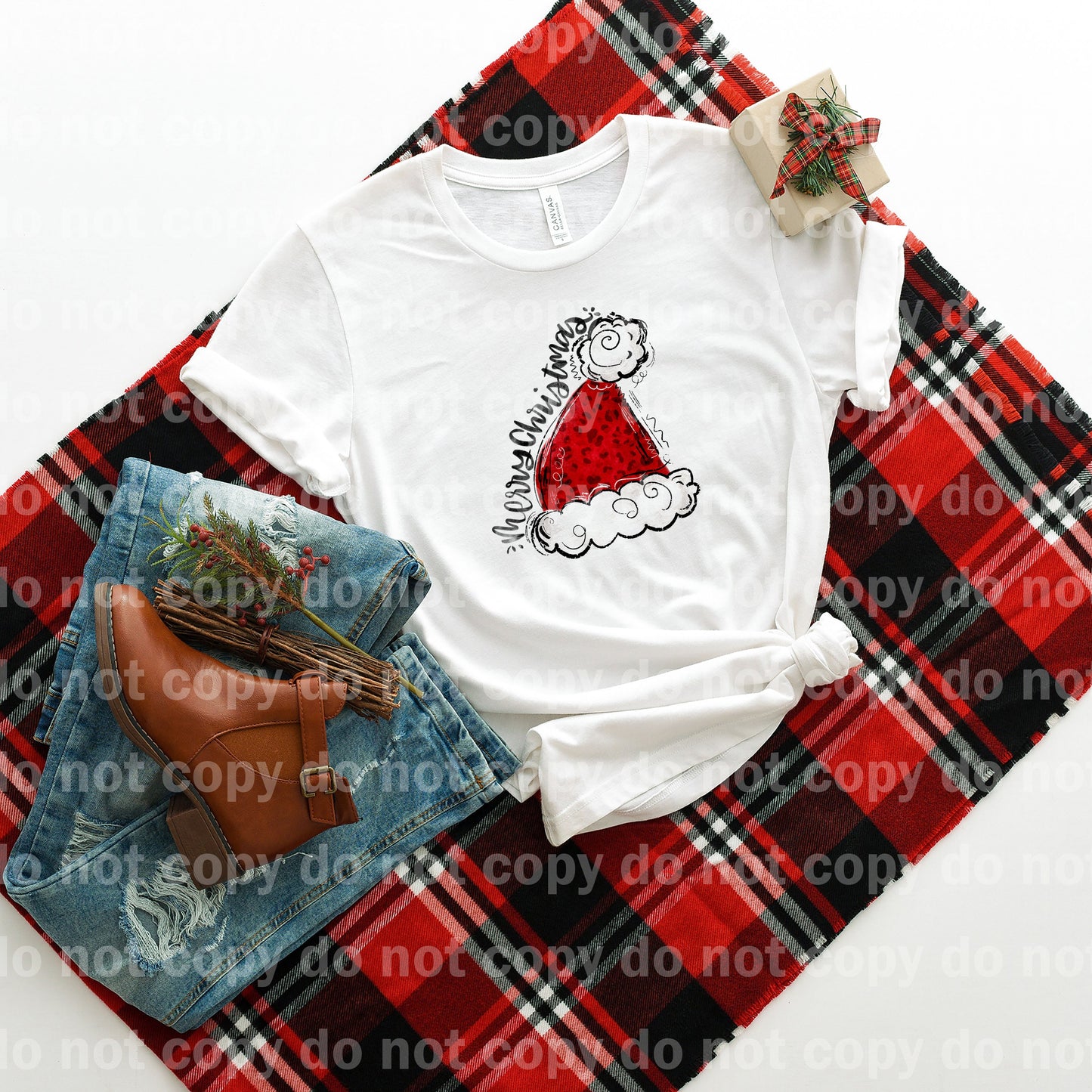 Merry Christmas Santa Hat Leopard Dream Print or Sublimation Print