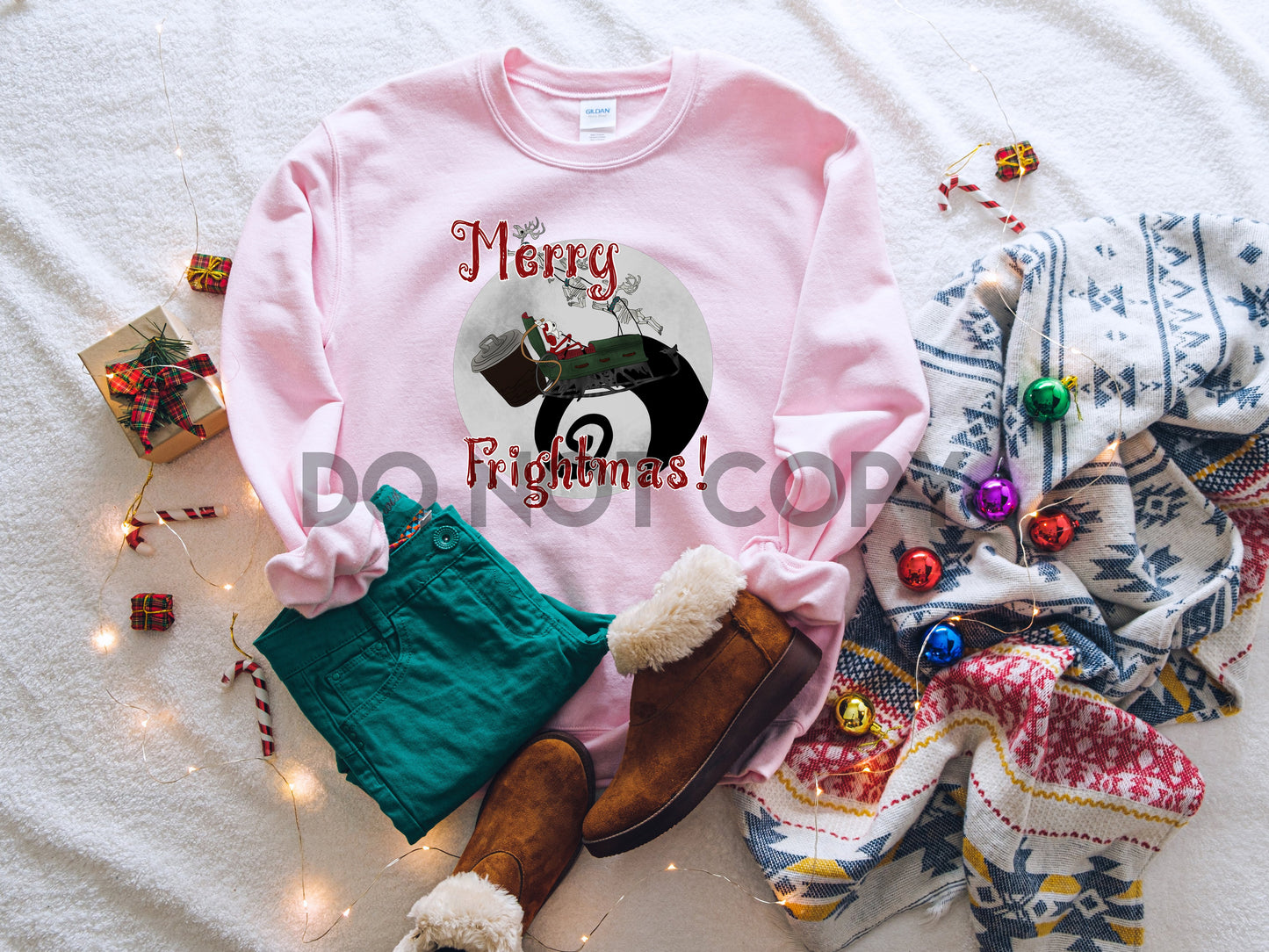 Merry Frightmas Santa Sleigh Reindeer Skellie Dream Print or Sublimation Print