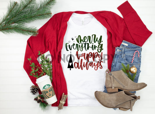 Merry Everything Happy Always Christmas Sublimation print