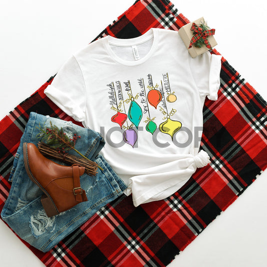 Hallelujah Deck the Halls Noel Joy to the World Santa Baby Silent Night Mistletoe Ornaments Sublimation print