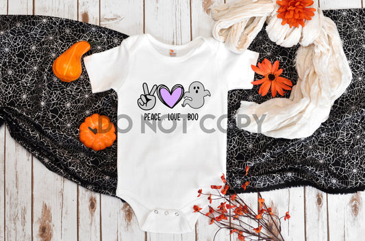 Peace Love Boo Sublimation Print