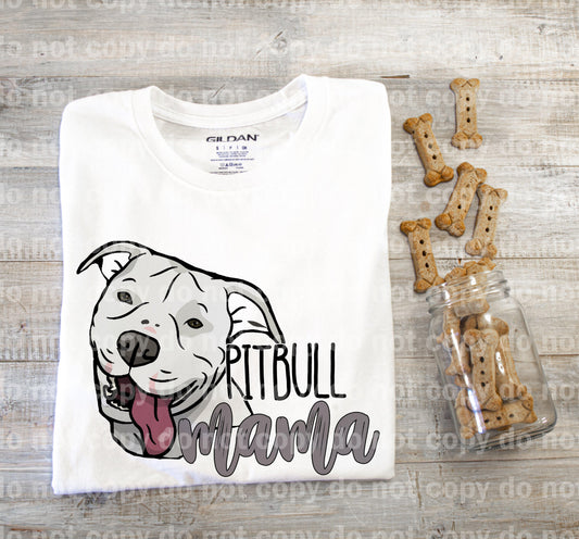 Pitbull Mama White Sublimation Print