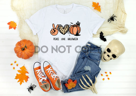 Peace Love Halloween Pumpkin Witch Hat Sublimation Print