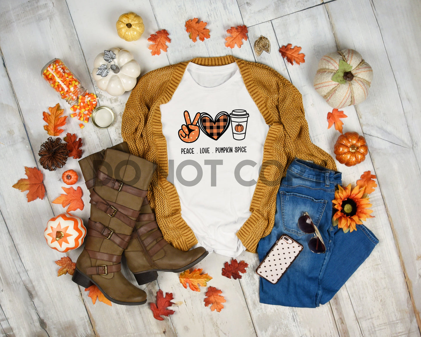 Peace Love Pumpkin Spice Sublimation print