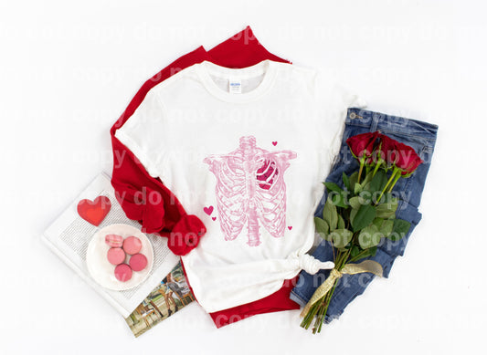 Pink Skeleton Heart Sublimation Print