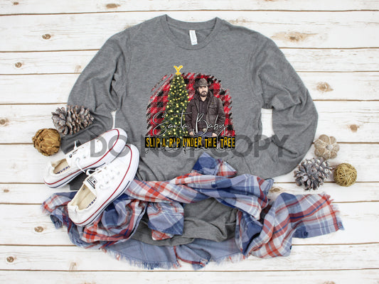 Rip Plaid Santa Baby Slip a Rip Under The Tree Just For Me Dream Print o Impresión por sublimación