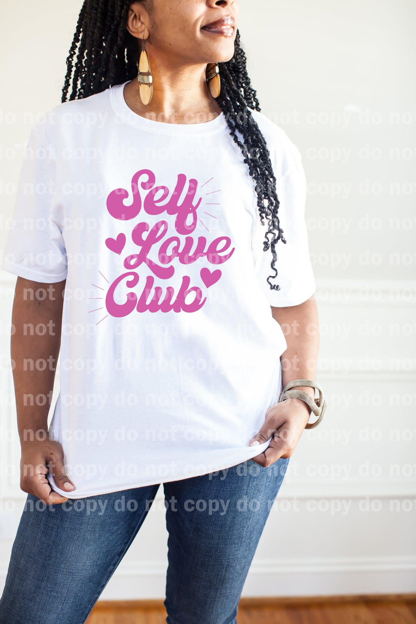 Self Love Club Pink Typography Sublimation print