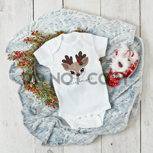 Shine Bright Reindeer Face Sublimation print