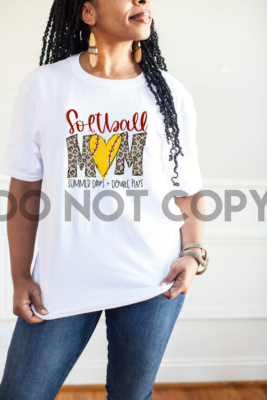 Softball Mom with leopard print Sublimation print