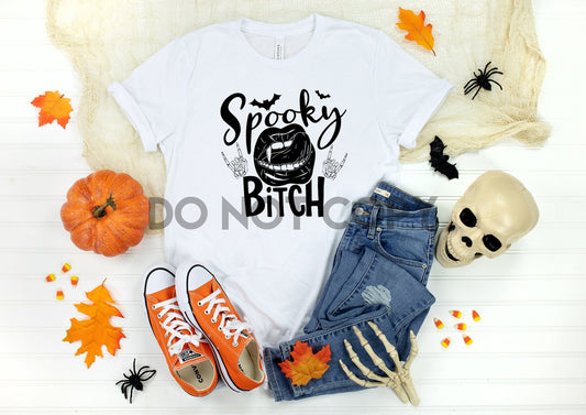 Spooky Bitch Black Lips Sublimation Print