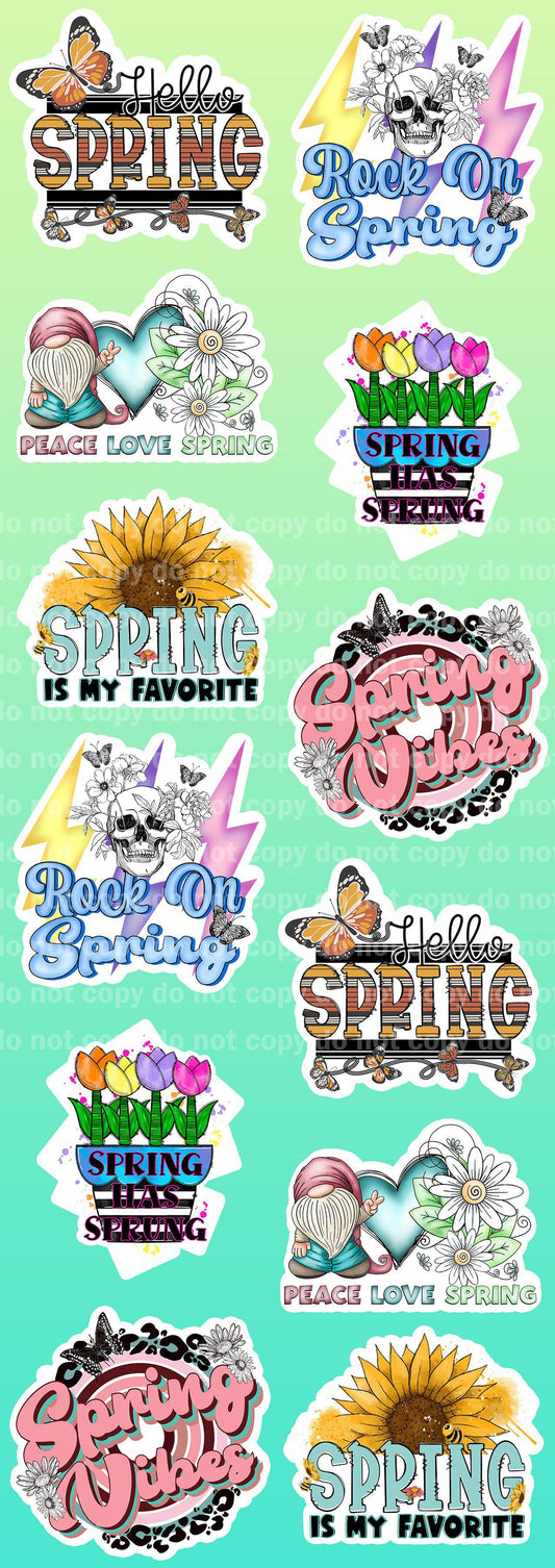 Spring Sticker Set - 12 Glossy Stickers per sheet