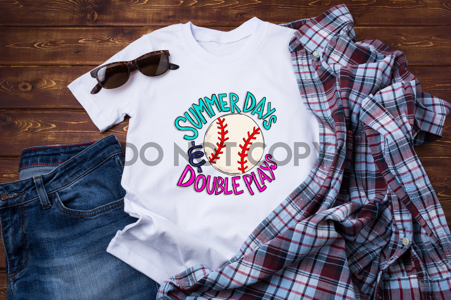 Summer Days & Double Plays Baseball Sublimation Print