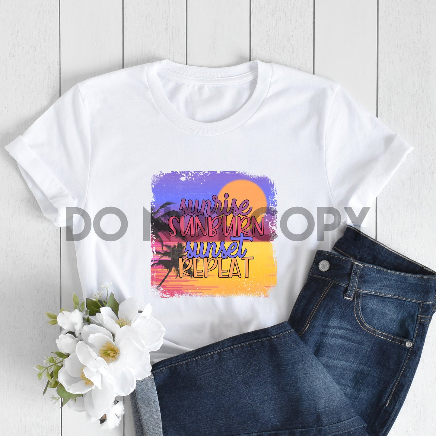 Sunrise Sunburn Sunset Repeat Sublimation Print