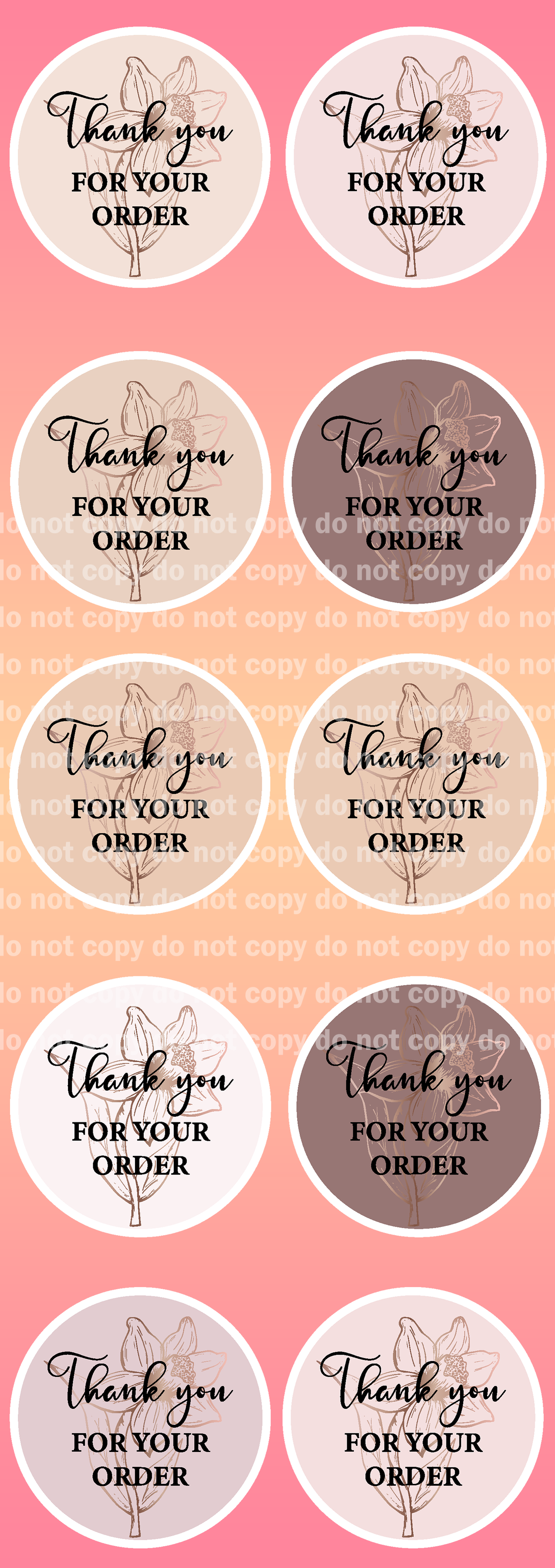 Thank you for your order Sticker Set - 10pcs Glossy Stickers per sheet