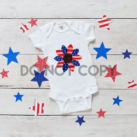 Patriotic Flower Sublimation Print