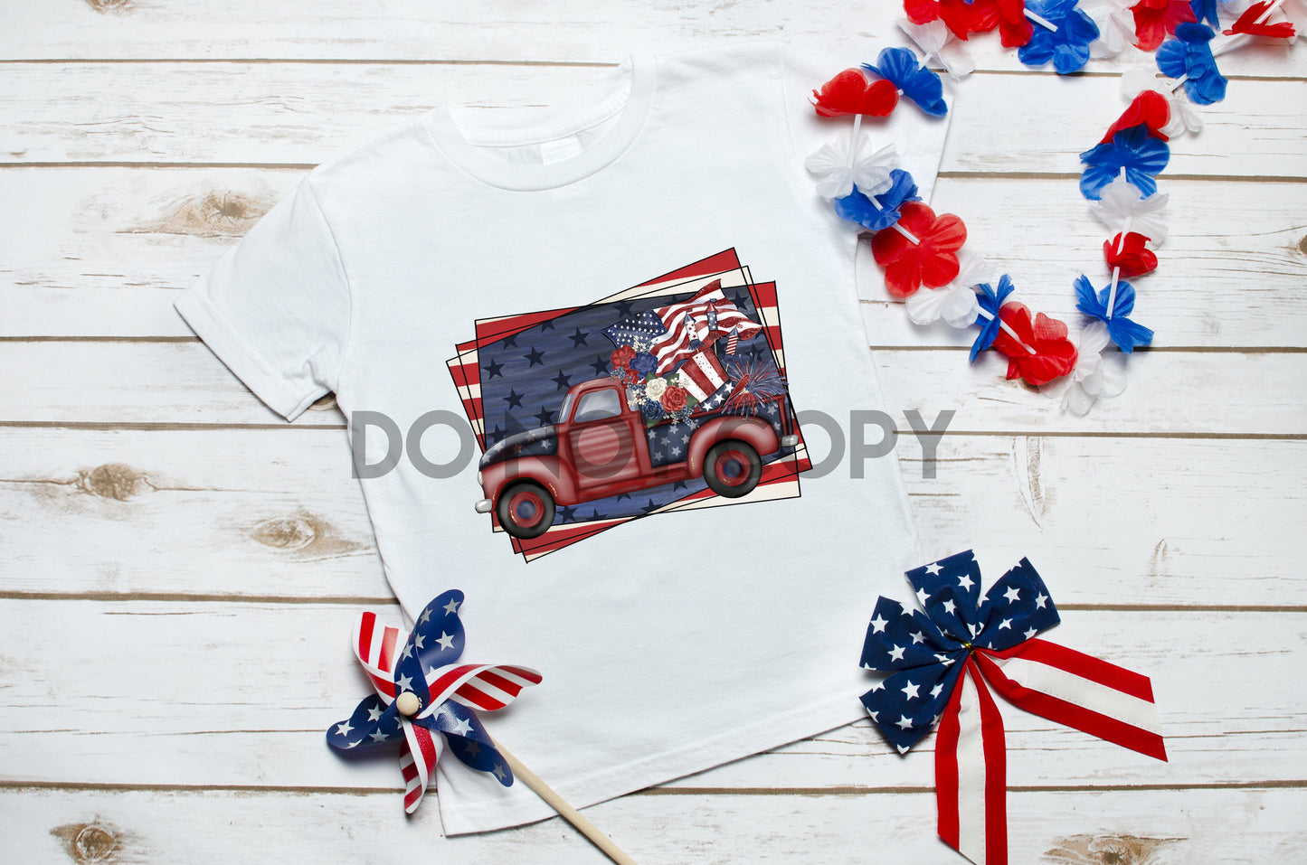 Patriotic Rustic Truck Sublimation Print