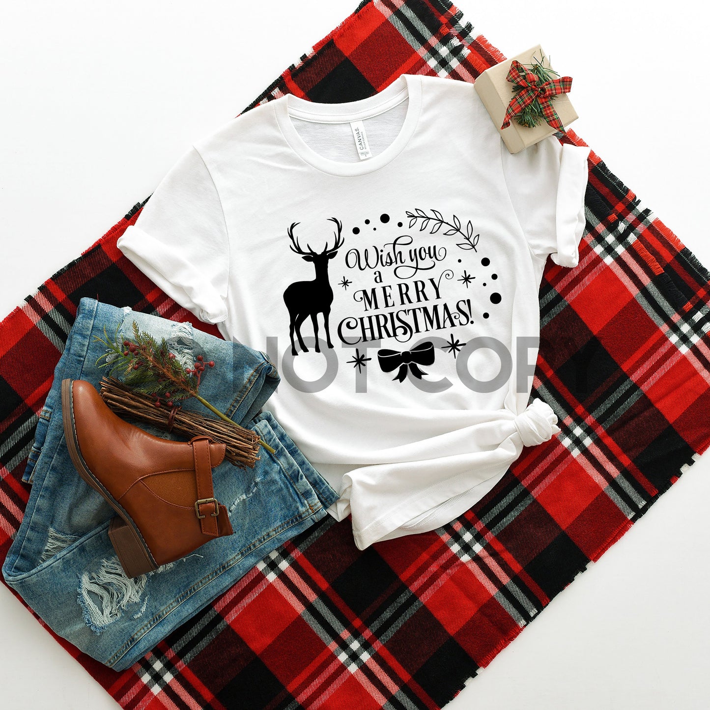 Wish You a Merry Christmas Sublimation print