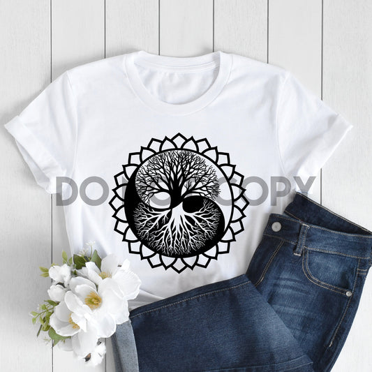 Yin Yang Tree Black Sublimation print