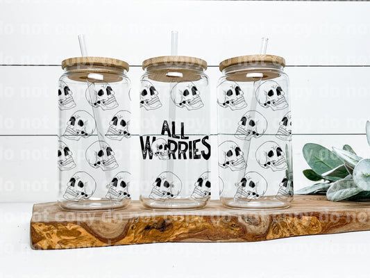 All Worries Skull 16oz Cup Wrap