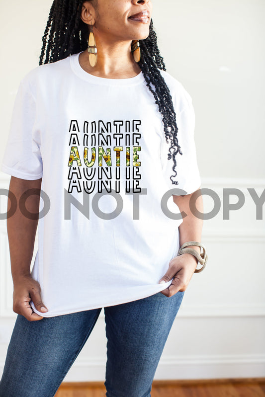 Auntie Sunflower Word Stack Sublimation Print