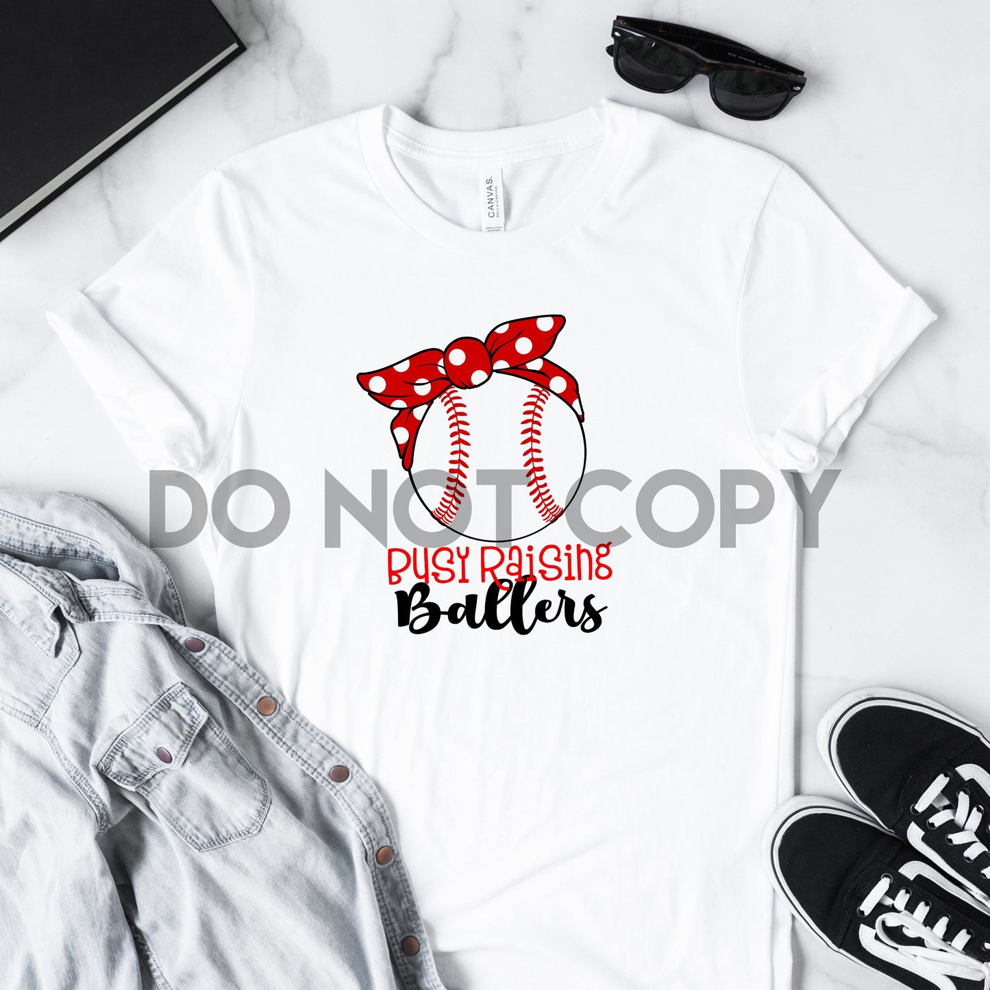 Busy Raising Ballers Baseball Red Bandana Sublimation print