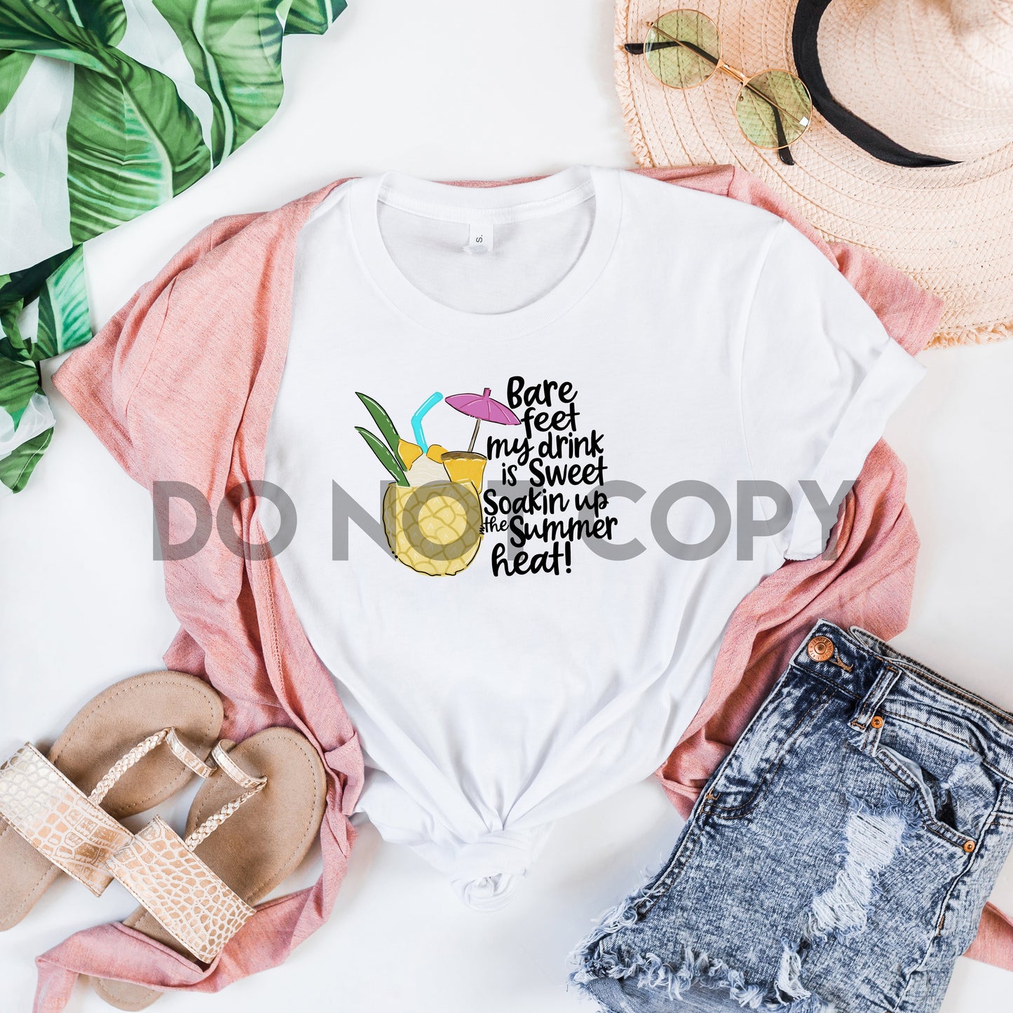 Bare Feet My Drink Is Sweet Soakin Up The Summer Heat Dream Print or Sublimation Print