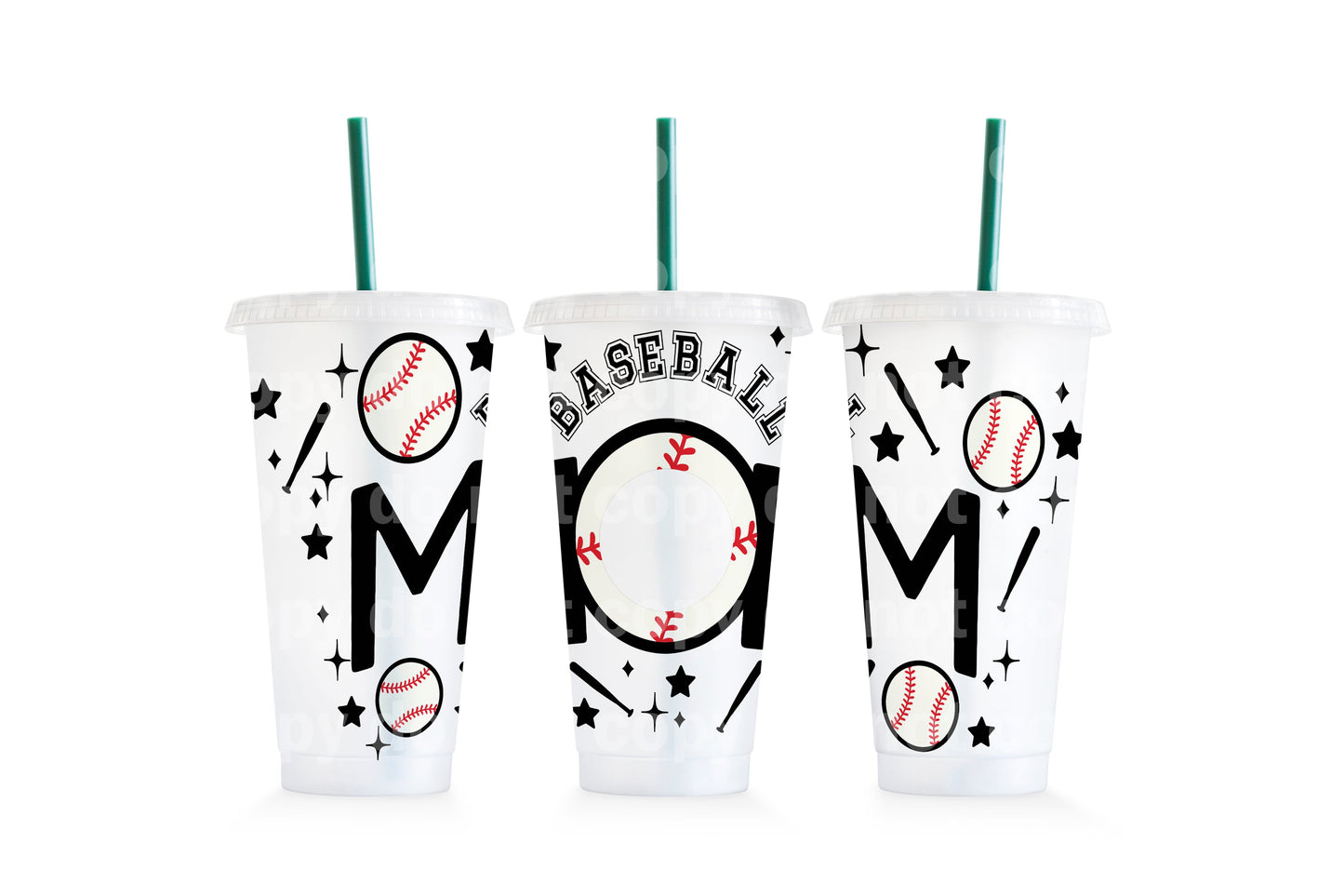 Baseball Mom Cup Wrap 24oz Cold Cup Wrap